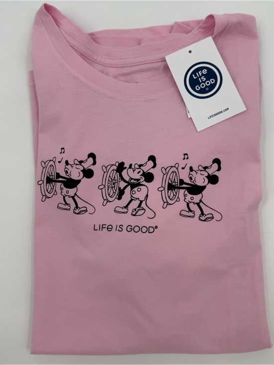 Life is Good Tops - Life is Good Women’s Size XL Mickey Mouse Pink Disney T-shirt Cotton NWT